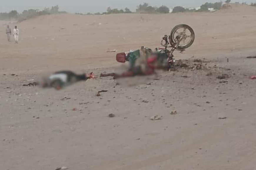 شاهد صورة..لضحايا على متن دراجة نارية جراء غارة لطائرة بدون طيار أمريكية في مأرب 