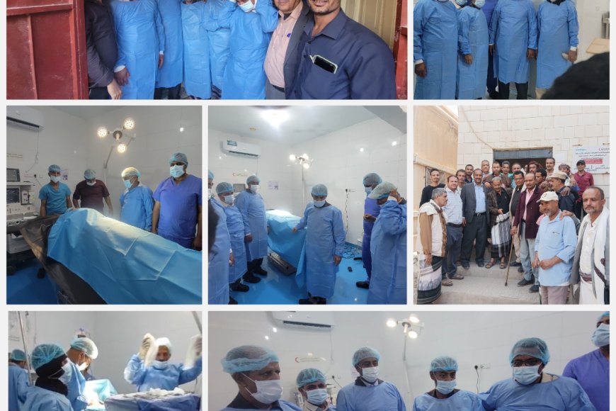 بتوجيه محافظ الضالع:" المدير العام بكر الشاعري والدكتور عبدالغني يدشنان أولى عمليات جراحية بمستشفى السلام بقعطبة