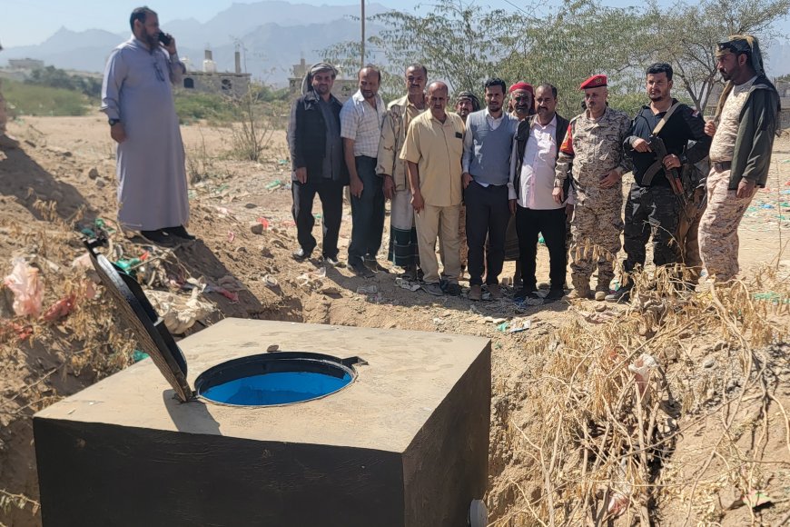 مدير عام قعطبة بكر الشاعري يتسلم المرحلة الأولى لمشروع المجاري والصرف الصحي بمدينة قعطبة