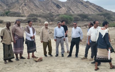 لجنة من وزارة الزراعة والري والثروة السمكية تقوم باستلام أعمال تأهيل سد سبأ بلحج من الجهة المنفذة 