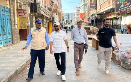 تسليم موقع مشروع إعادة تأهيل شارع حسن علي في مديرية صيرة بعدن