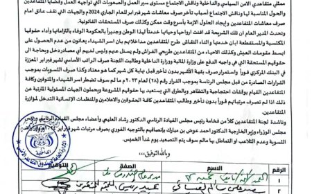 متقاعدو وزارة الداخلية والأمن السياس يهددون بالتصعيد في حال عدم صرف معاشاتهم لشهر فبراير