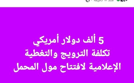 5000 دولار تكلفة الترويج والتغطية الإعلامية لافتتاح مول المحمل في يافع 