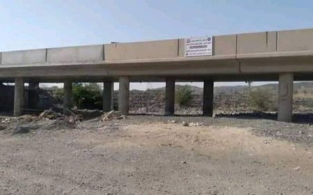 أشهر جسر يعود للخدمة في تعز (صورة)