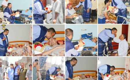 الوكيل النوبه ينفذ برنامج زيارات عيدية للجرحى المعاقين في عدن