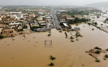 السيول تغرق مدينة تريم حضرموت (صور جوية)