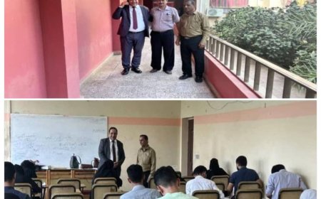 رئيس الجهاز التنفيذي لكليات المجتمع يدشن امتحانات الفصل الدراسي الاول بكلية المجتمع بعدن