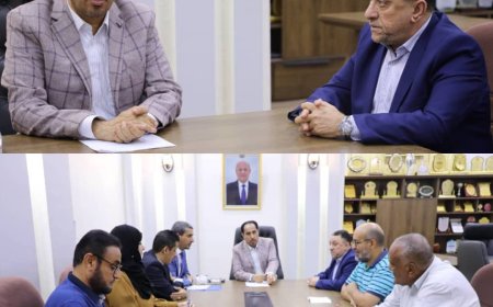 الوزير البكري يناقش مع الحامد هموم أندية ومشاريع البنى التحتية بأبين