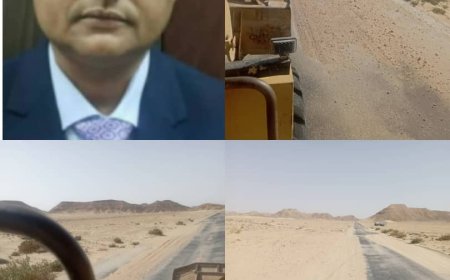 مؤسسة الطرق والجسور الوادي والصحراء تقوم بازالة الرمال المتحرله من الخط الدولي ثمود رماه سلطنة عمان
