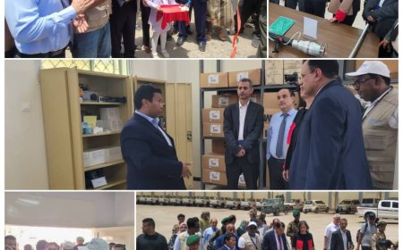 الوزير السقطري والمدير القطري للبنك الدولي و"الفاو" يفتتحون المبنى الرئيسي لمكافحة الجراد الصحراوي بعدن