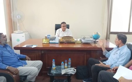 رئيس هيئة مصائد خليج عدن يلتقي عميد المعهد السمكي ويبحث معه   تعزيز التعاون والتنسيق المشترك بين الهيئة والمعهد 