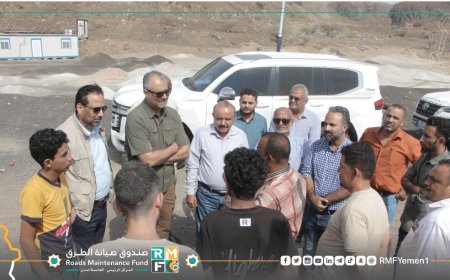 للإطلاع على آخر مستجدات العمل فيها..المهندس معين الماس يزور محطة الوزن المحوري بالعند في لحج  