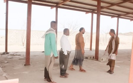 مدير أمن بروم ميفع ومهندس المشاريع بالمحافظة يقومان بزيارة لمبنى مكافحة المخدرات بالمديرية لرفع الإحتياجات اللازمة