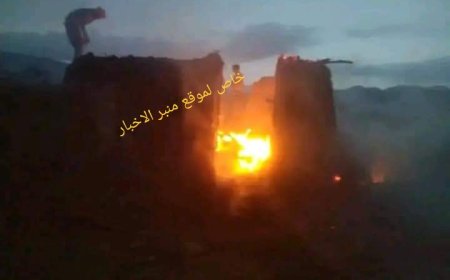 صاعقة رعدية تحرق منزل في الحديدة