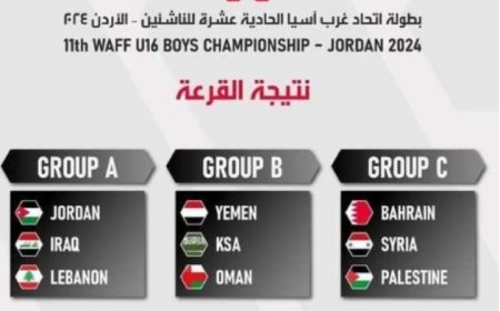 القرعة تضع منتخبنا للناشئين في مجموعة عُمان والسعودية في بطولة غرب آسيا..