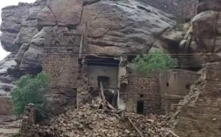 عاجل: إنهيار اهم قلعة تاريخية في البيضاء (صور أولية )