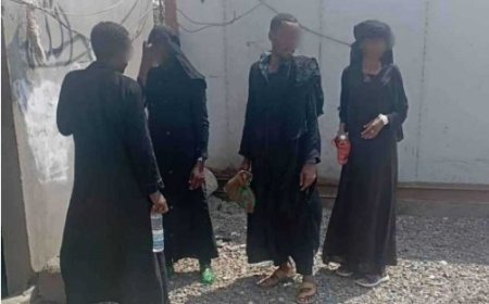 حزام العاصمة عدن الامني يضبط ثلاثة مهاجرين متنكرين بزي نسائي غرب عدن..