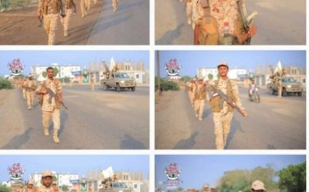 كتيبة من قوات العمالقة الجنوبية تُنفذ تمرين المسير العسكري