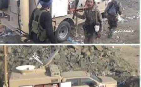 القوات المسلحة الجنوبية بالضالع تلقي القبض على فريق وسيارة النقل الخارجي التابعة لقناة المسيرة الحوثية..