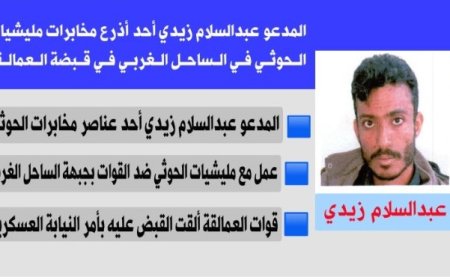 العمالقة الجنوبية تحبط مخطط الميليشيا وتقبض على أحد عناصر التخابر مع الحوثي في المخا..