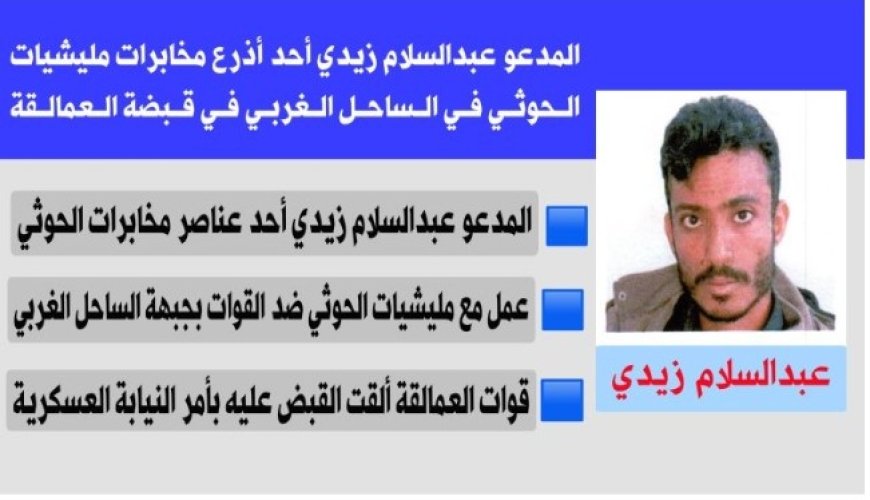 العمالقة الجنوبية تحبط مخطط الميليشيا وتقبض على أحد عناصر التخابر مع الحوثي في المخا..