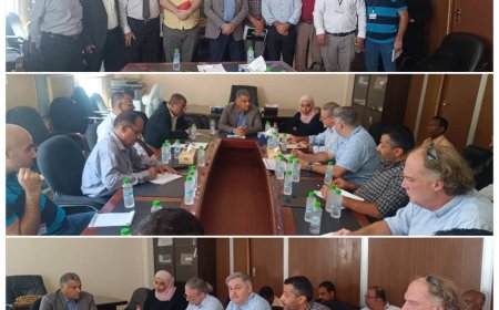 نائب المحافظ يناقش مع فريق الشركة الاستشارية ( GFA Engicon) آلية العمل لتقييم وضع مؤسسة وشبكتي المياه والصرف الصحي بعدن  