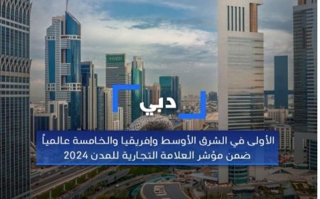 دبي الأولى في الشرق الأوسط وإفريقيا والخامسة عالمياً ضمن مؤشر العلامة التجارية للمدن 2024م..