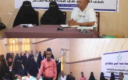 اتحاد نساء لحج ينفذ ورشة تعريفية بالقضايا الاقتصادية حول  سياسة تمييز أجور النساء..