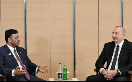 عضو مجلس القيادة د.عبدالله العليمي يلتقي الرئيس الاذربيجاني إلهام علييف