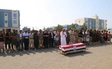 قوات الامن الخاصة في الحديدة تودع الشهيد البطل ماهر شعبان..