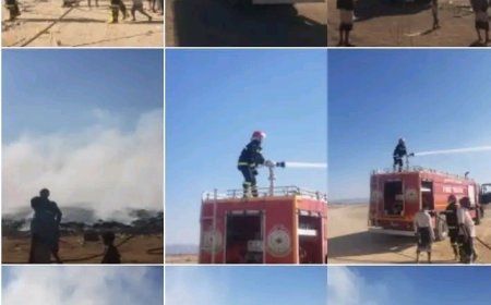 دفاع شبوة المدني يخمد حريقاً في مدينة عتق...