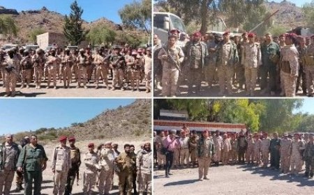 قيادات من وزارة الدفاع تتفقد احوال المقاتلين في جبهات القتال بشمال وغرب الضالع..
