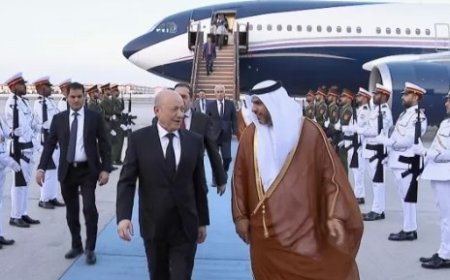 برفقة الزنداني والعمودي الرئيس «العليمي» يصل ابوظبي في زيارة رسمية لدولة الامارات..