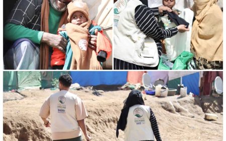 مركز الملك سلمان للإغاثة يوزع 500 حقيبة شتوية في مديرية الشمايتين بمحافظة تعز