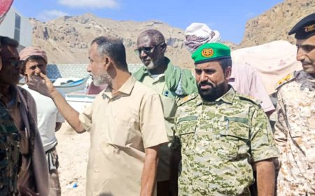 مدير عام بروم ميفع يحضر تدشين ترقيم قوارب الصيد بالمديرية من قبل خفر السواحل