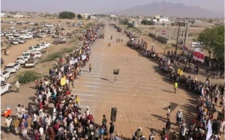 وقفة احتجاجية حاشدة في حيس تندد بجرائم الحوثيين وتدعو لتحرك دولي عاجل..