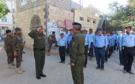 اللواء حميد يتفقد شرطة السير بمأرب ويُشيد بجهودها
