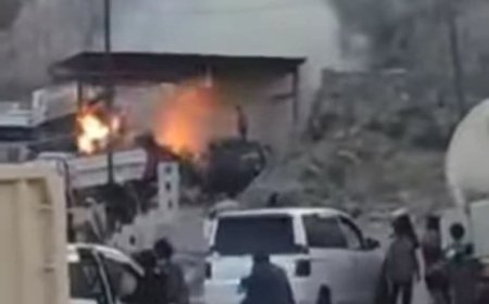 عاجل:إشتعال النيران داخل محطة غاز في تعز(صورة أولية )