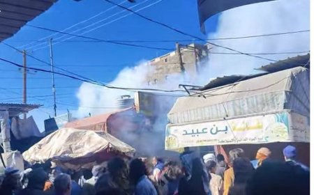 عاجل: إندلاع حريق هائل داخل محل تجاري في لبعوس يافع(صورة اولية)