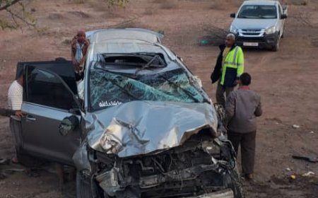 نجاة مقاول مشروع عقبة خلق الخضيري وابنه من حادث مروري مؤسف(صورة مروعة)