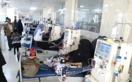 تعطل مركز الغسيل المركزي في مستشفى الثورة العام في محافظة إب وتوقف جلسات الغسيل ..