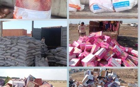 هيئة المواصفات والمقاييس في العاصمة عدن ترفض دجاج مجمد فاسد ومنتجات اخرى مخالفة للمواصفات.