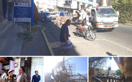 إشغال "القاهرة" ينفذ حملة ميدانية مكثفة لإزالة العشوائيات من شوارع مدينة تعز..