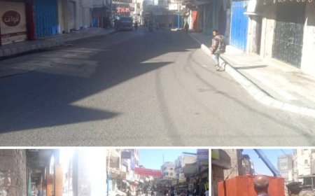 محلي القاهرة يواصل إزالة المظاهر العشوائية من شوارع مدينة تعز..