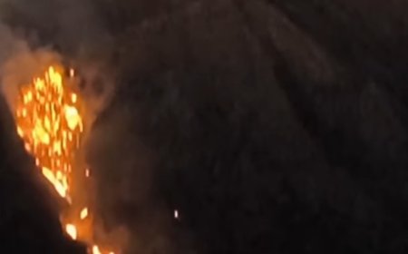 عاجل: حريق يلتهم كهوف في يافع(صورة مرعبة )