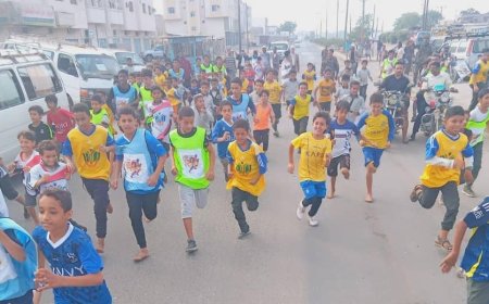 بالتزامن مع حفل تكريم طلابها العباقرة .. إنطلاق مارثون مدارس النهضة الأهلية السنوي الثالث بمدينة جعار بأبين 