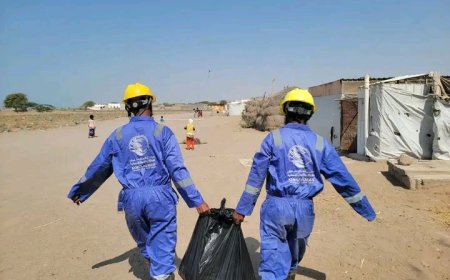 تدشين حملة واسعة لتنظيف مدينة الخوخة  بتمويل مركز الملك سلمان للإغاثة..