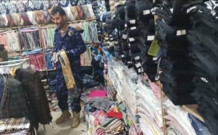 حزام أمني مريس بالضالع يضبط في نزول مفاجئ بضائع تحمل شعارات حو,,,ثية مصدرها صنعاء..