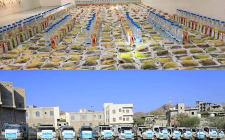 تعز :فجر الأمل تدشن مشروع الماء في المدينة وتوزع ألف وخمسمائة وجبة إفطار وعشاء...