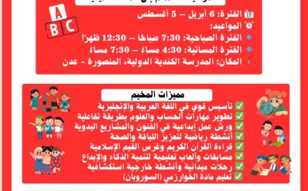 مخيم إجازة الصيف في المدرسة الكندية الدولية.. ( متعة التعلم والترفيه طوال اليوم )..